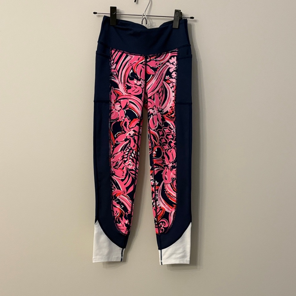 Lilly Pulitzer Pink and Navy Patterned Leggings